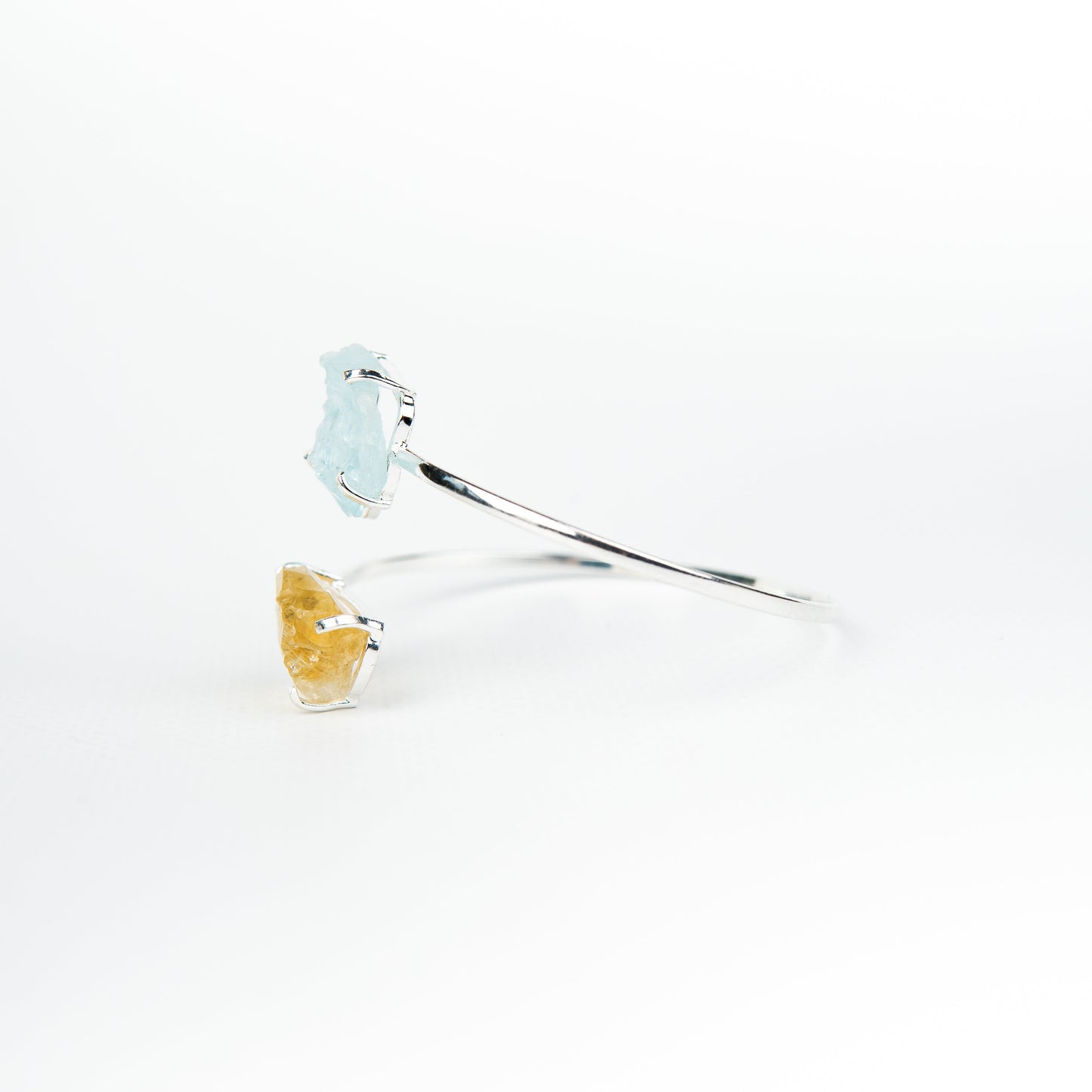 Браслет с аквамарином и Цитрином с позолотой onesize AqCt-109