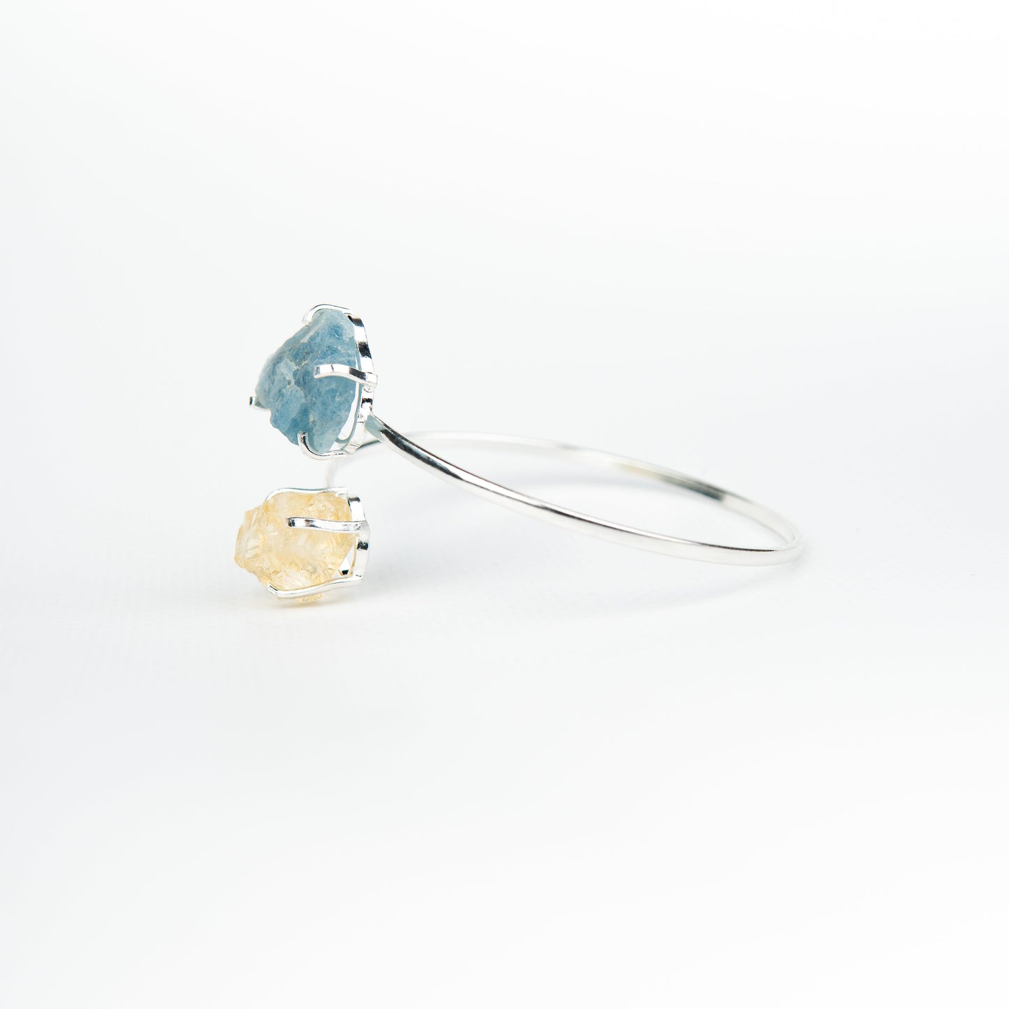 Браслет з Аквамарина та цитрина з посрібленням onesize AqCt-111