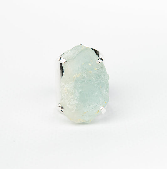 Каблучка з Аквамарина з посрібленням onesize Aq-152