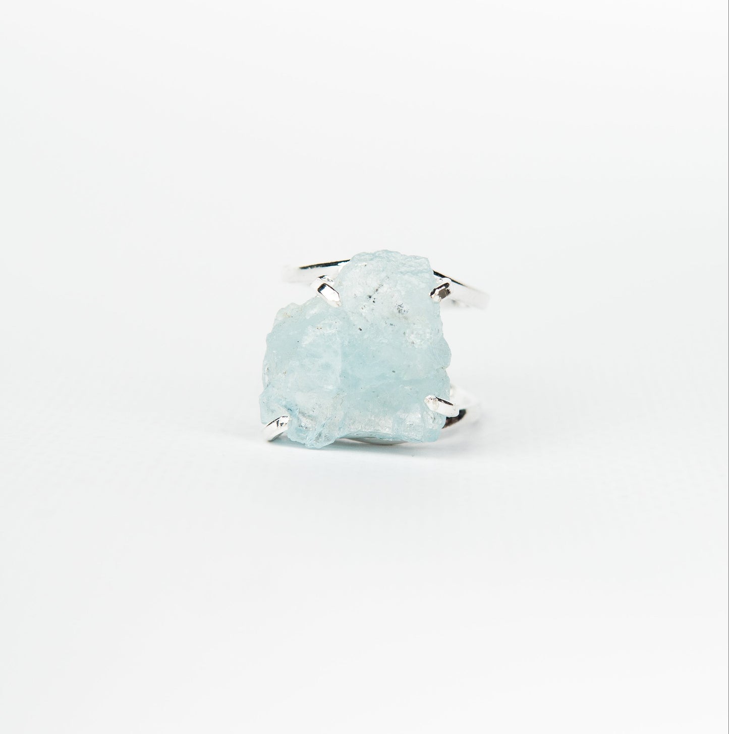 Кольцо с аквамарином с посеребрением onesize Aq-156