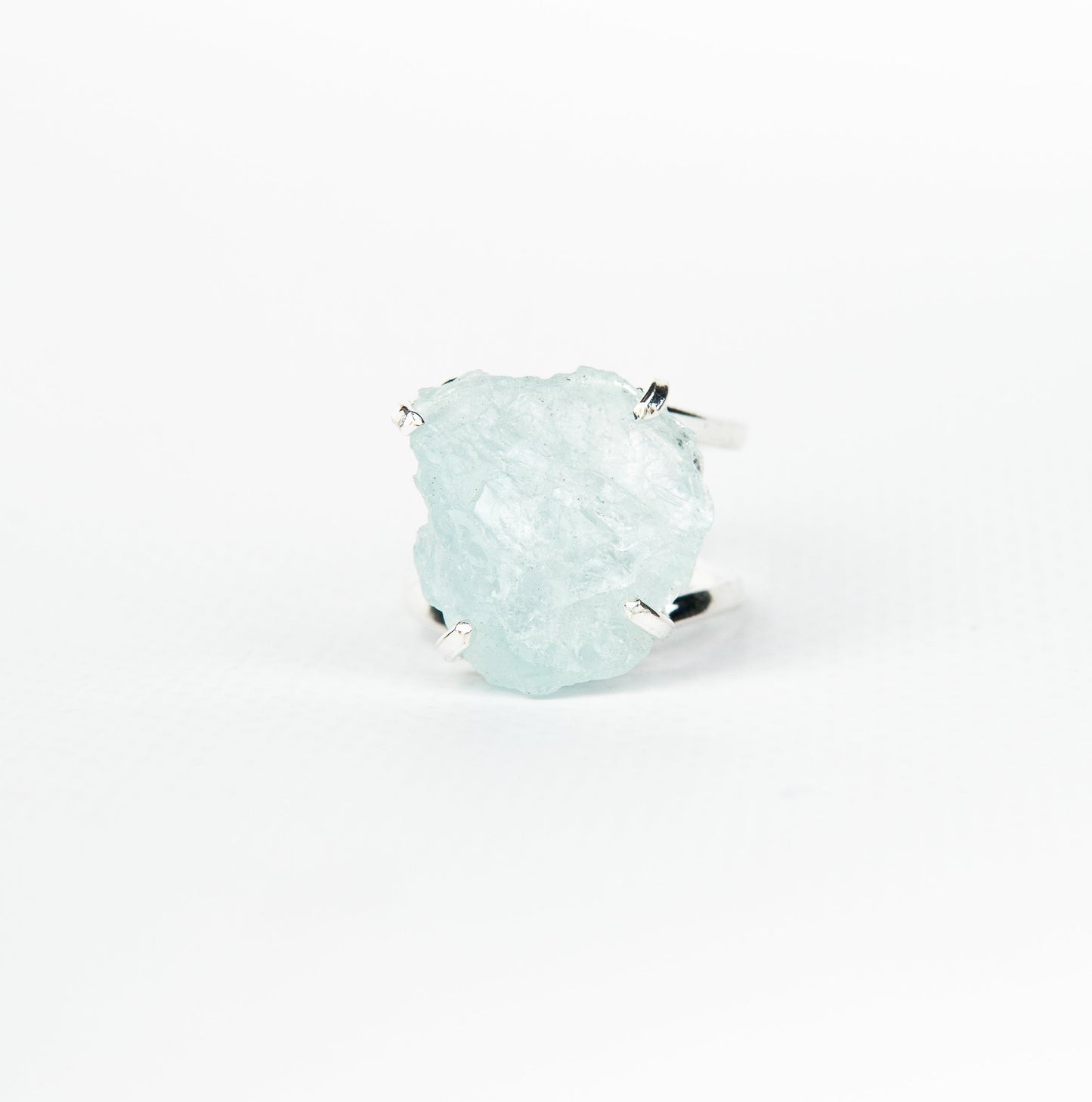 Кольцо с аквамарином с посеребрением onesize Aq-157