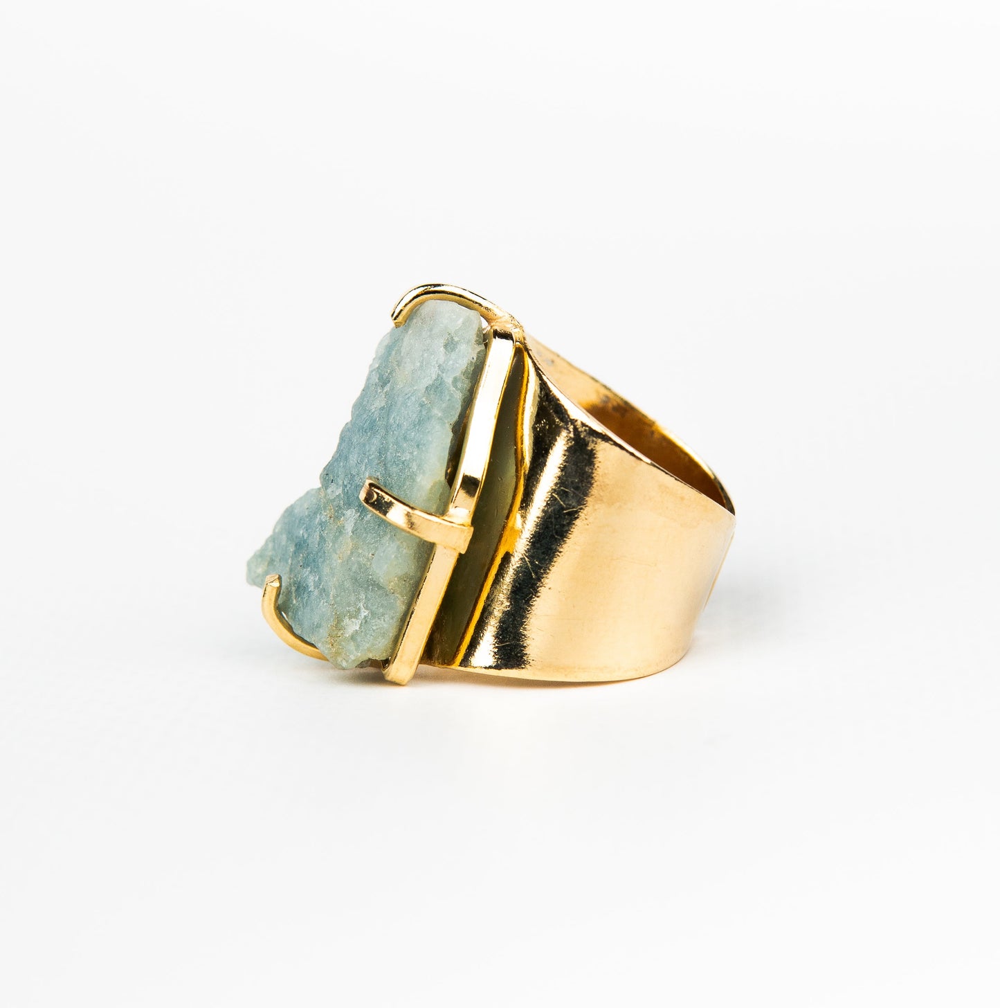 Кольцо с аквамарином с посеребрением onesize Aq-159