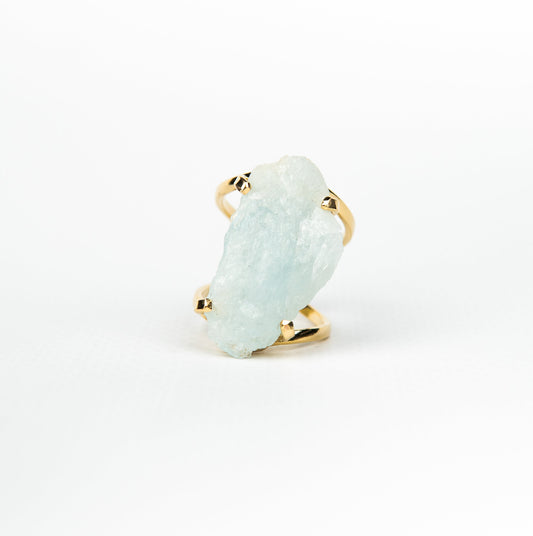 Каблучка з Аквамарина з позолотою onesize Aq-164