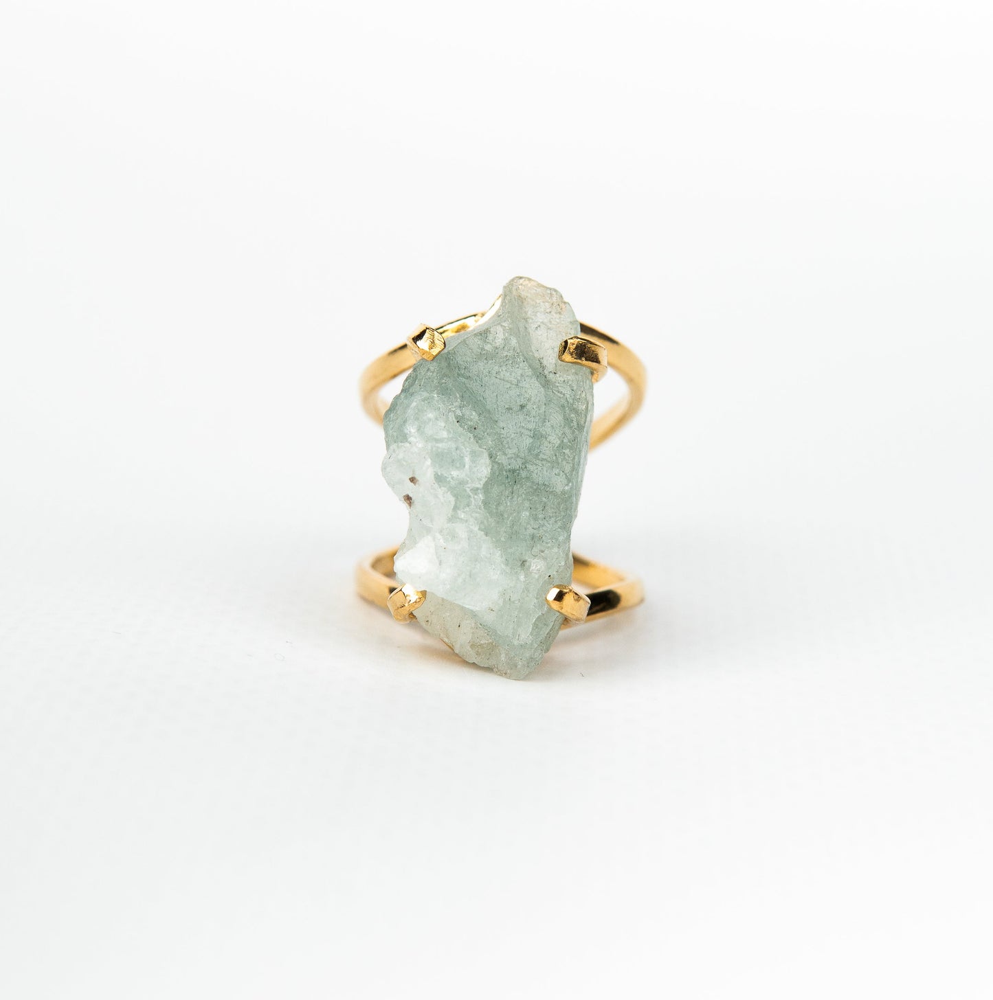 Кольцо с аквамарином с посеребрением onesize Aq-165