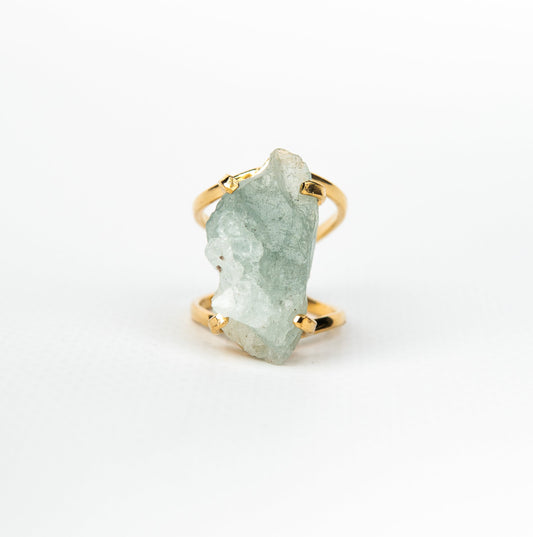 Каблучка з Аквамарина з позолотою onesize Aq-165