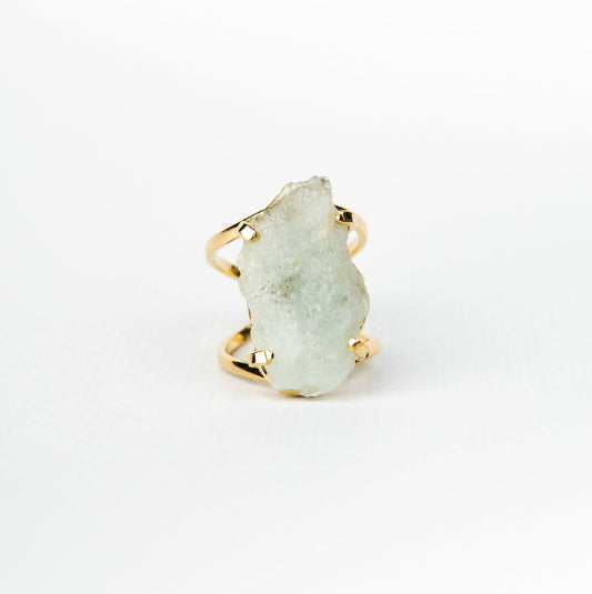 Каблучка з Аквамарина з позолотою onesize Aq-167