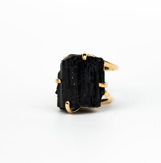 Каблучка з турмаліна з позолотою onesize Tu-128