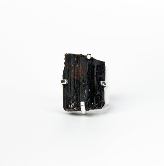 Каблучка з турмаліна з посрібленням onesize Tu-132