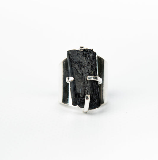 Каблучка з турмаліна з посрібленням onesize Tu-133