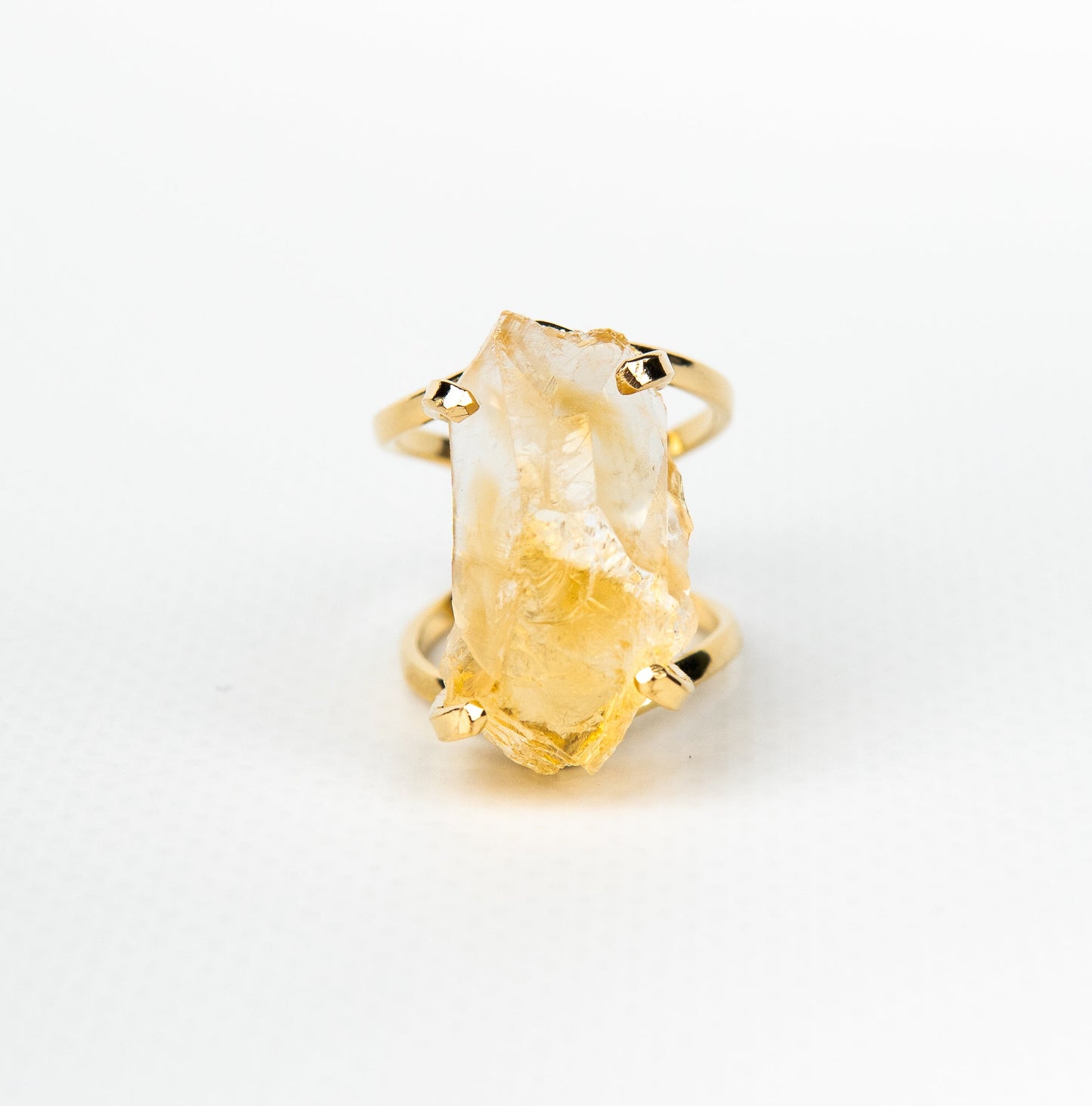 Каблучка з цитрином з позолотою onesize Сt-12
