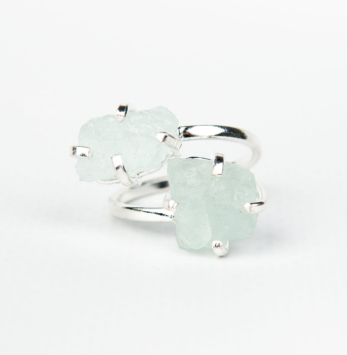 Каблучка з Аквамарина з посрібленням onesize Aq-160