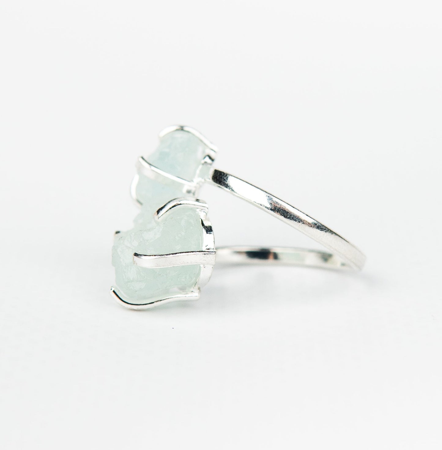 Каблучка з Аквамарина з посрібленням onesize Aq-160