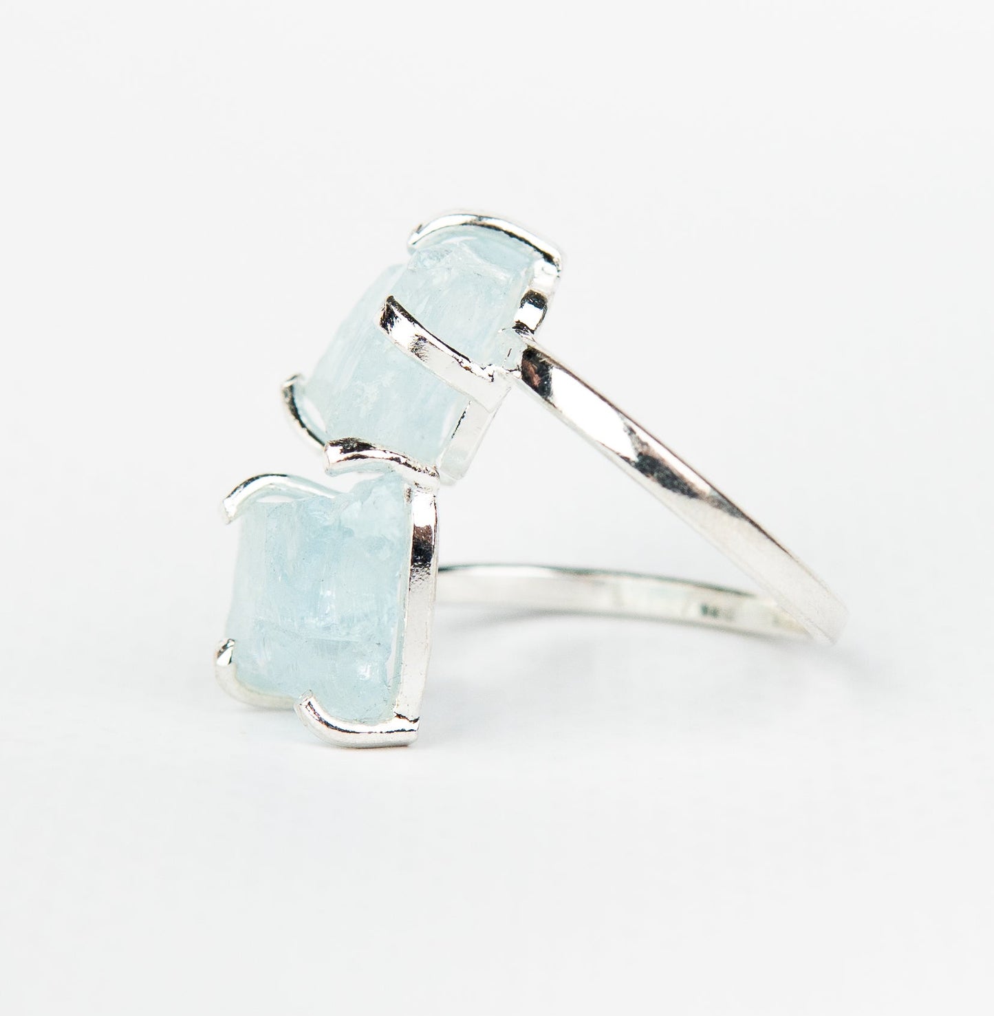 Каблучка з Аквамарина з посрібленням onesize Aq-161