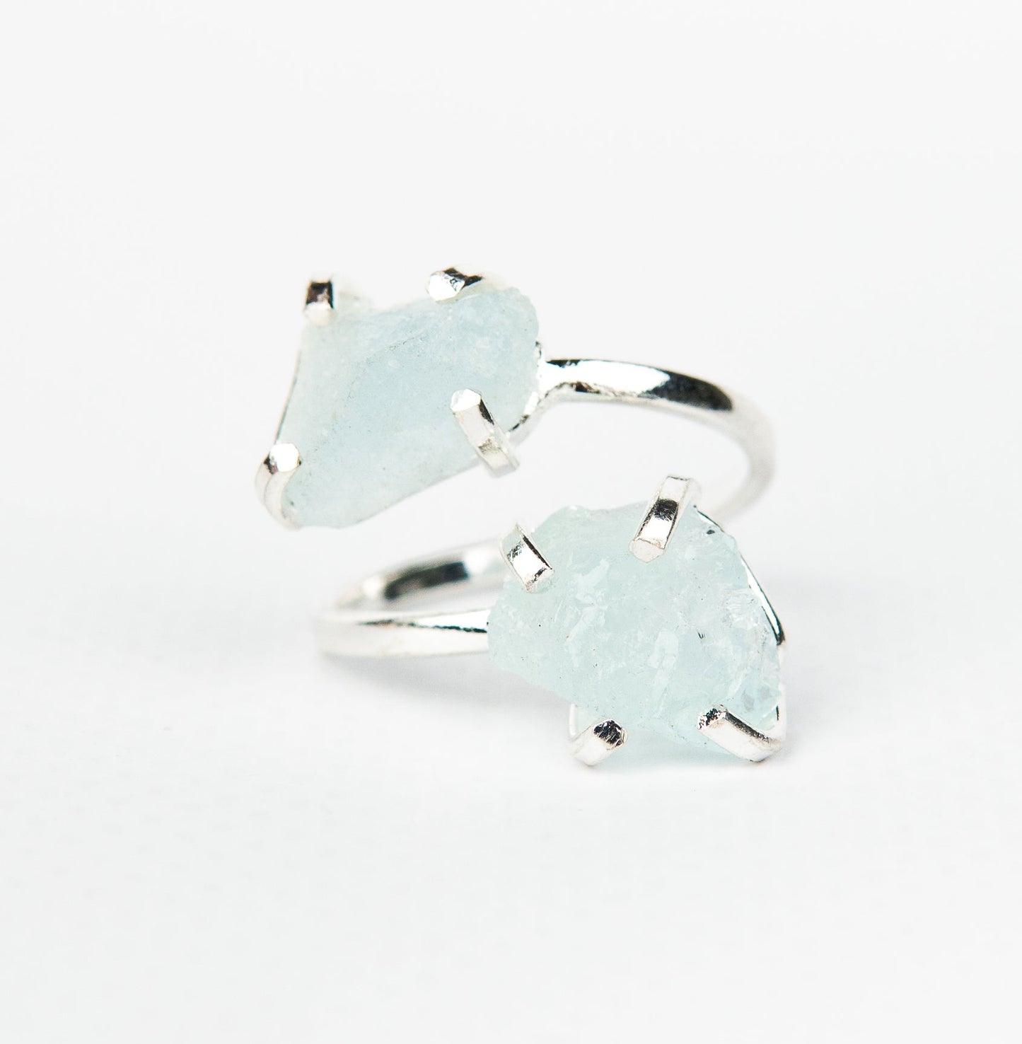 Каблучка з Аквамарина з посрібленням onesize Aq-162