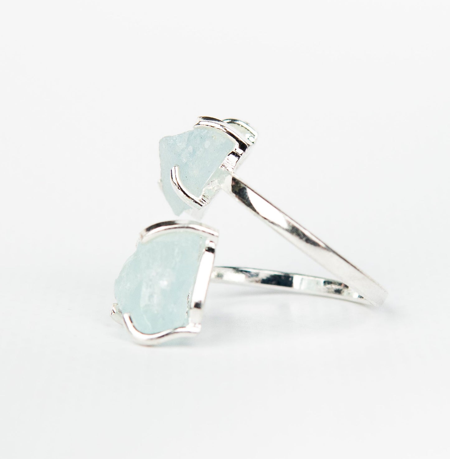 Каблучка з Аквамарина з посрібленням onesize Aq-162