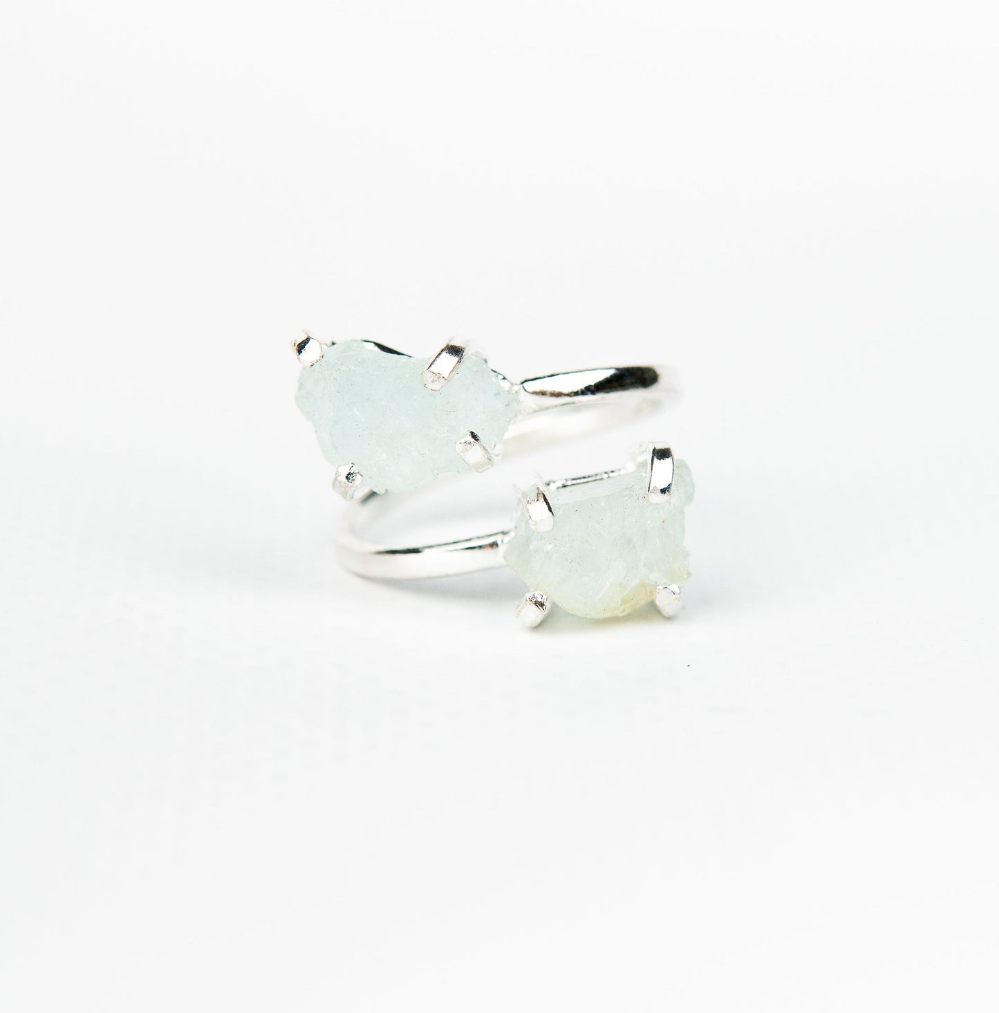 Каблучка з Аквамарина з посрібленням onesize Aq-163