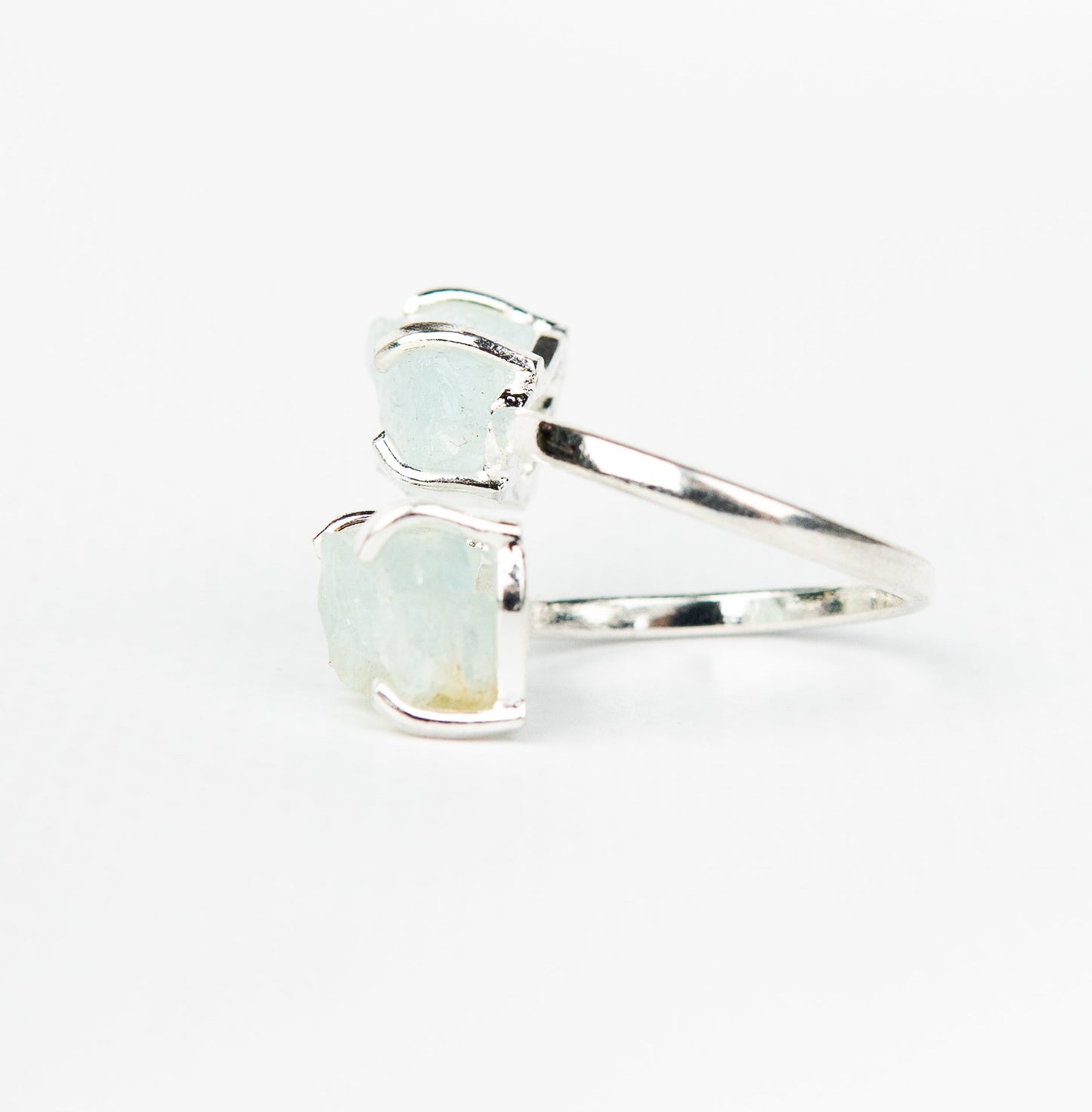 Каблучка з Аквамарина з посрібленням onesize Aq-163