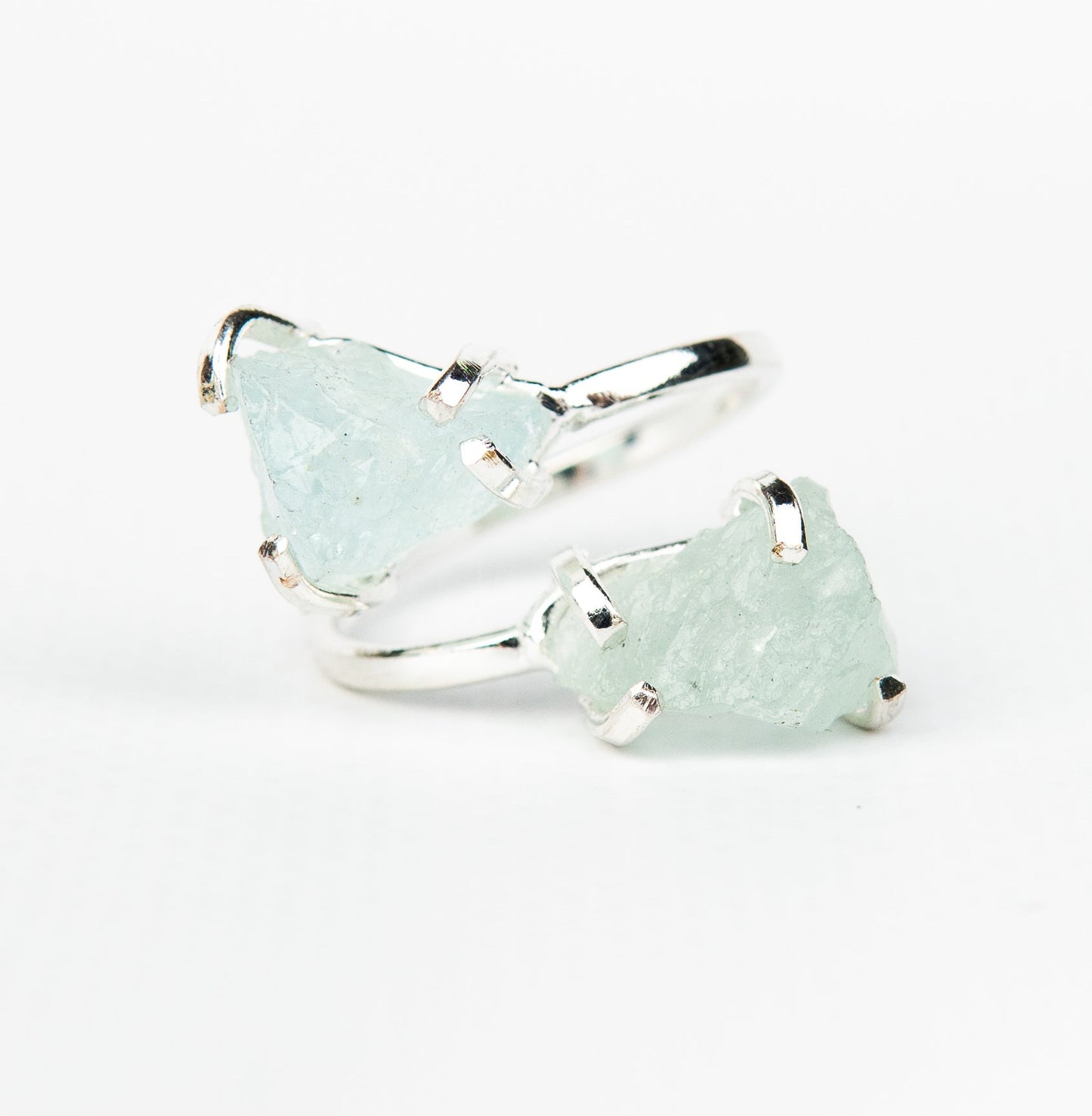 Каблучка з Аквамарина з посрібленням onesize Aq-164