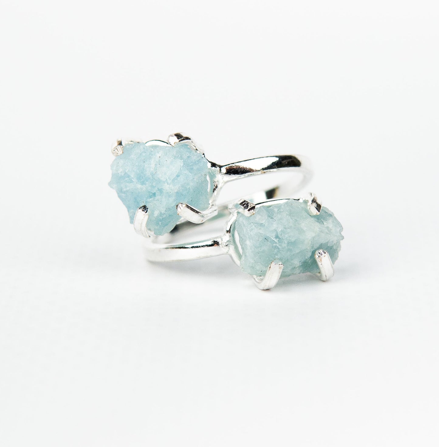 Кольцо с аквамарином с посеребрением onesize Aq-168