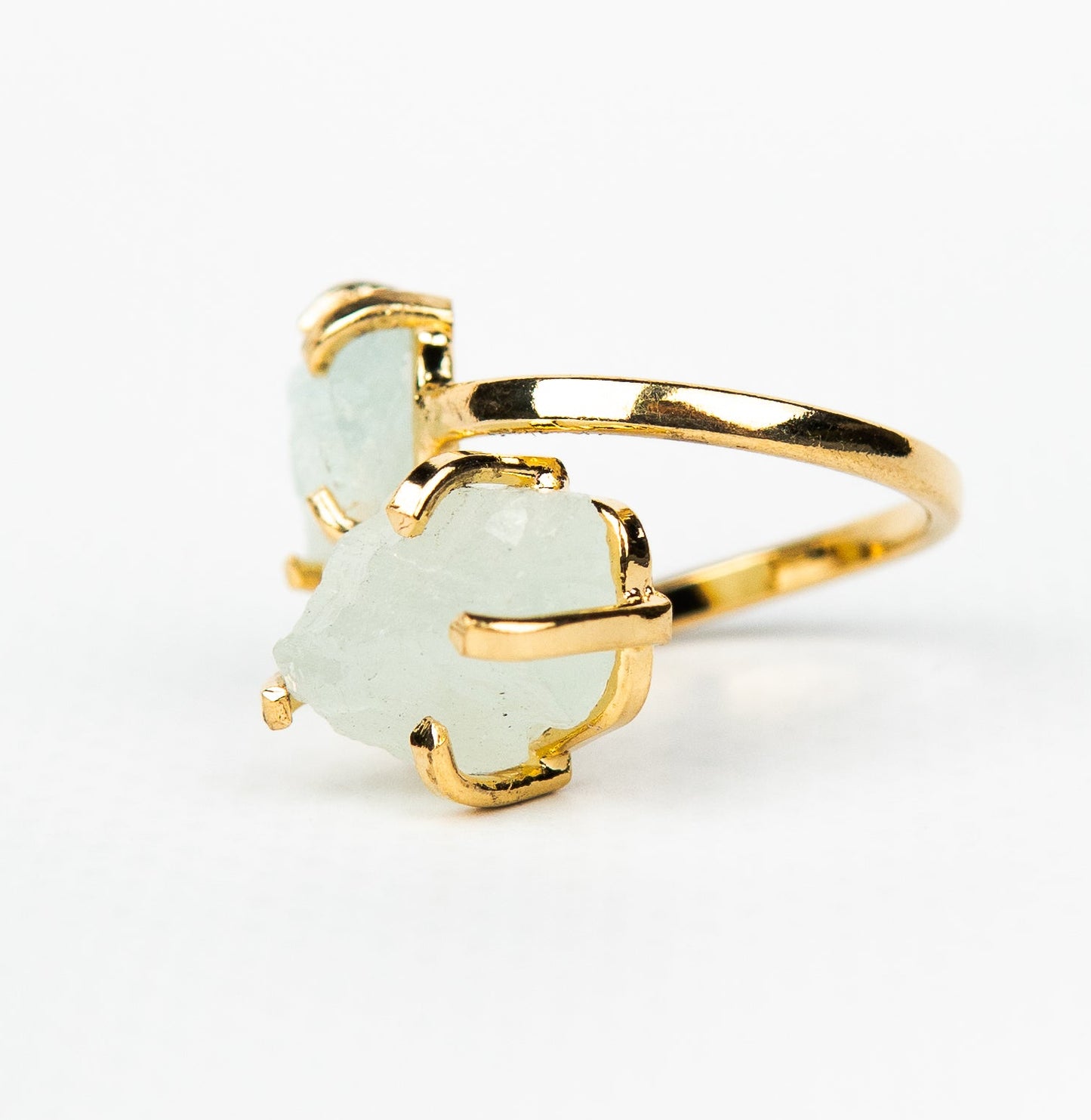 Кольцо с аквамарином с посеребрением onesize Aq-168