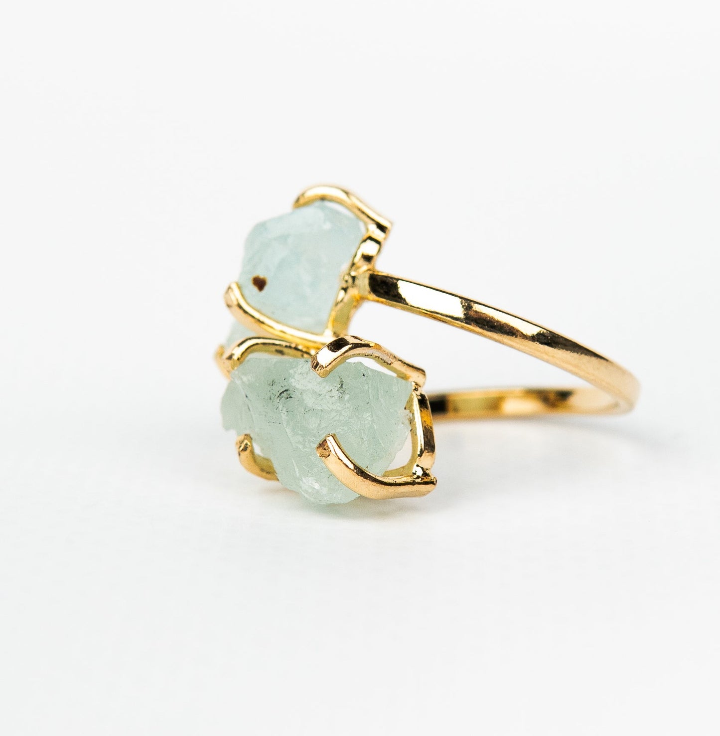 Кольцо с аквамарином с посеребрением onesize Aq-169