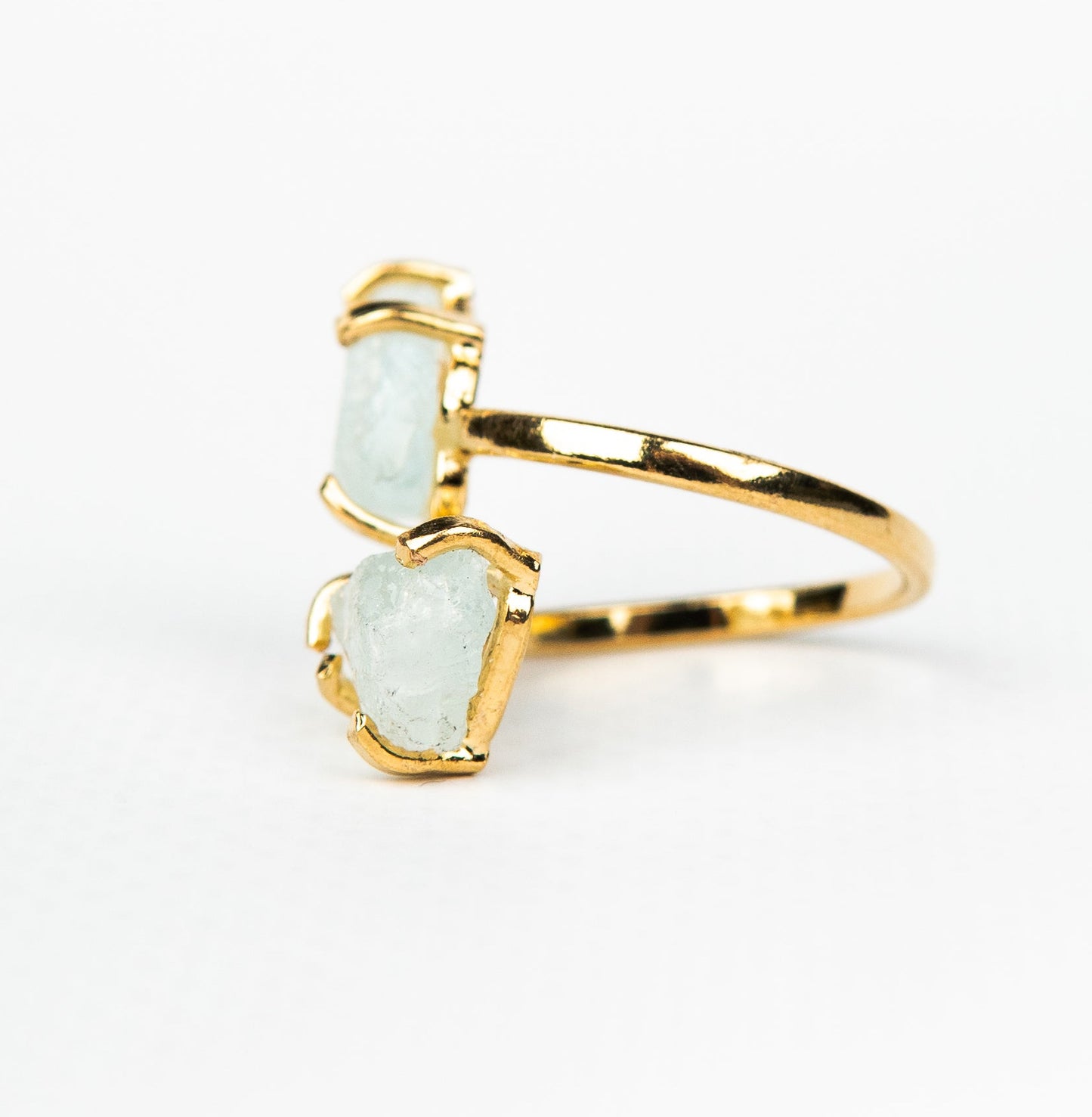 Кольцо с аквамарином с посеребрением onesize Aq-172