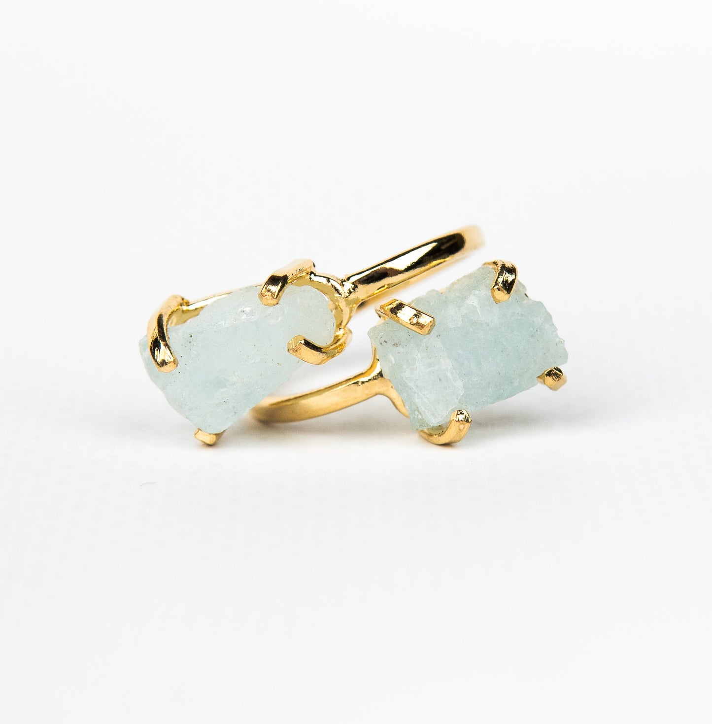 Кольцо с аквамарином с посеребрением onesize Aq-173