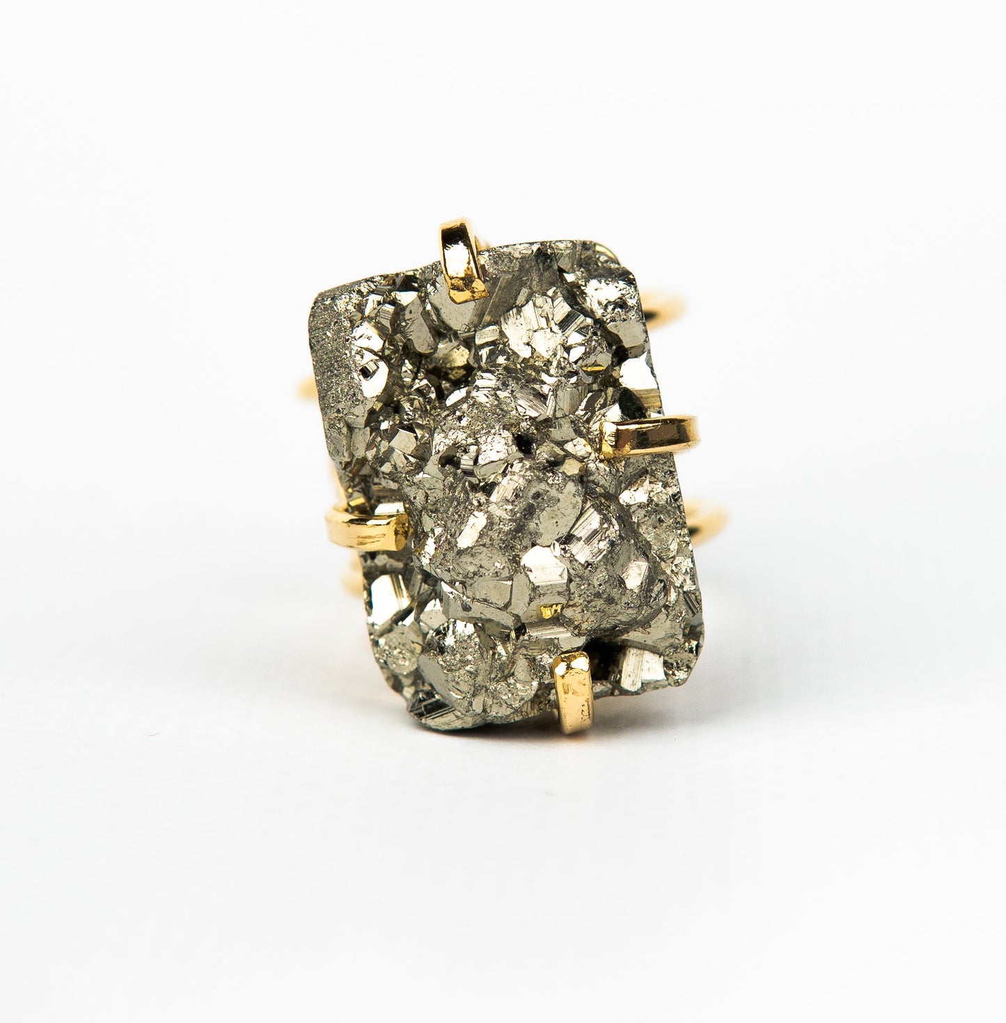 Каблучка з піритом з позолотою onesize Py-40