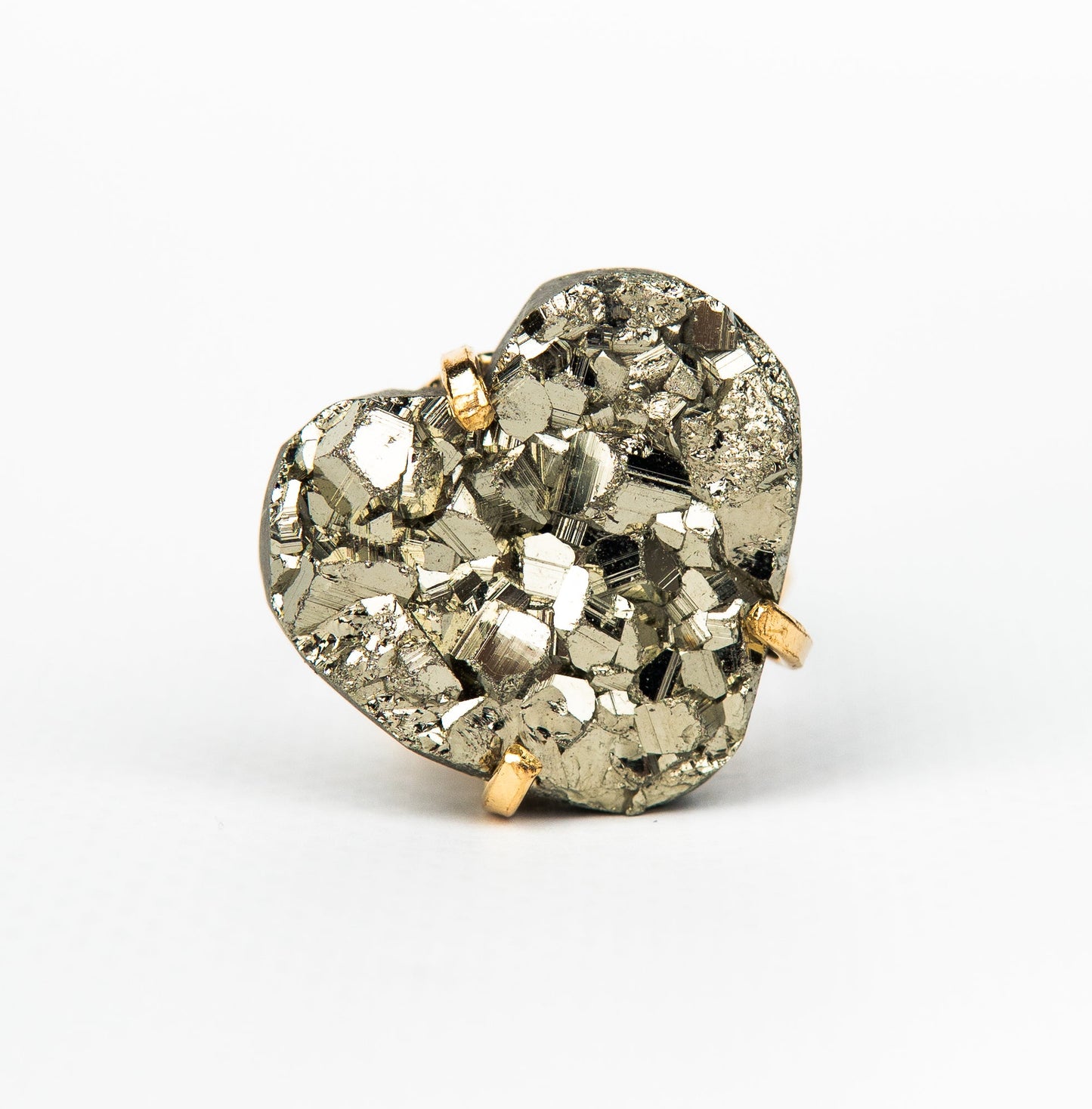 Кольцо с пиритом с позолотой onesize Py-41