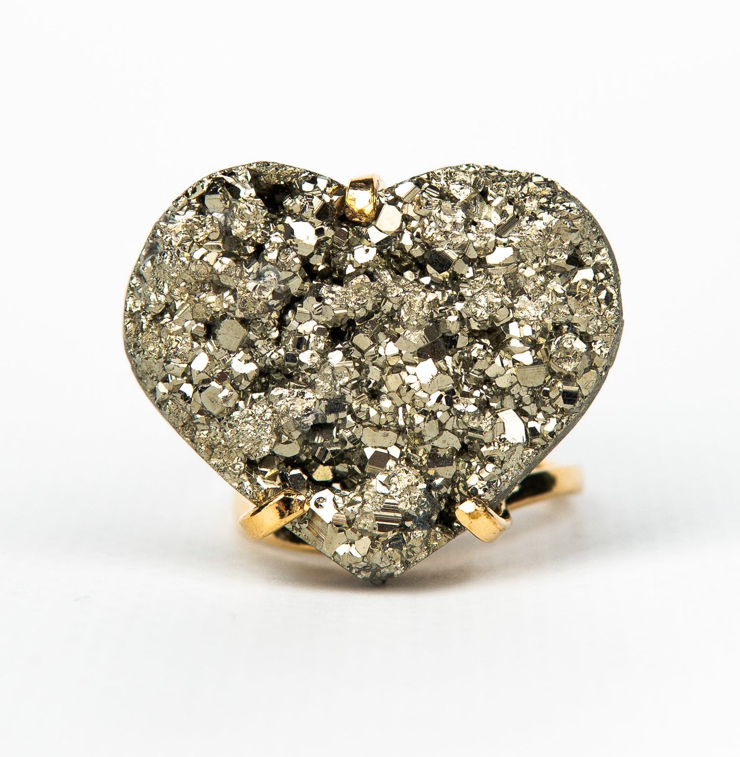 Каблучка з піритом з позолотою onesize Py-47