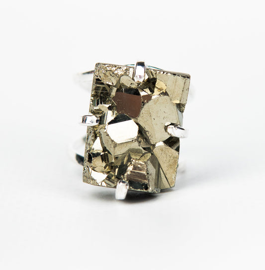 Кольцо с пиритом с позолотой onesize Py-58