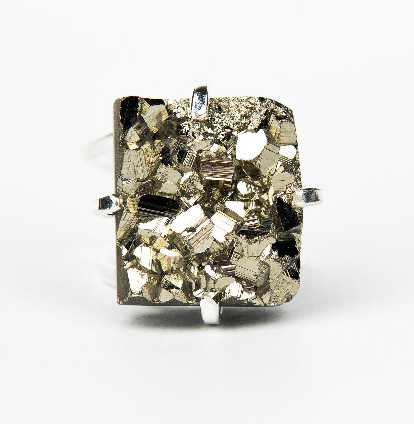 Кольцо с пиритом с позолотой onesize Py-63