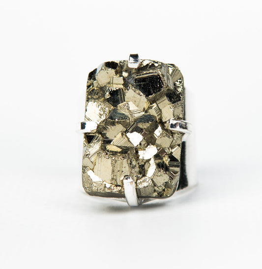 Кольцо с пиритом с позолотой onesize Py-66