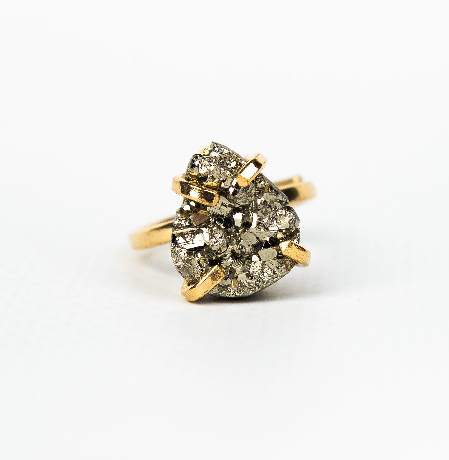 Каблучка з піритом з позолотою onesize Py-69