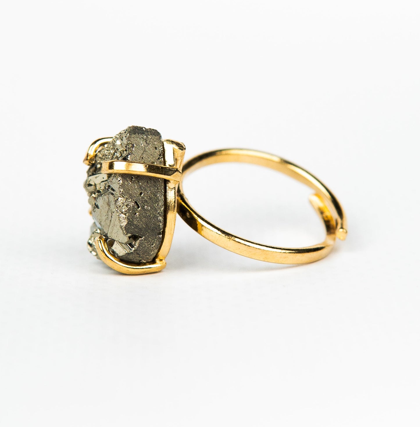 Кольцо с пиритом с позолотой onesize Py-71