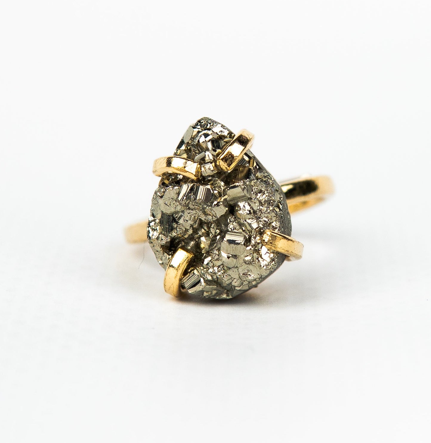 Каблучка з піритом з позолотою onesize Py-72