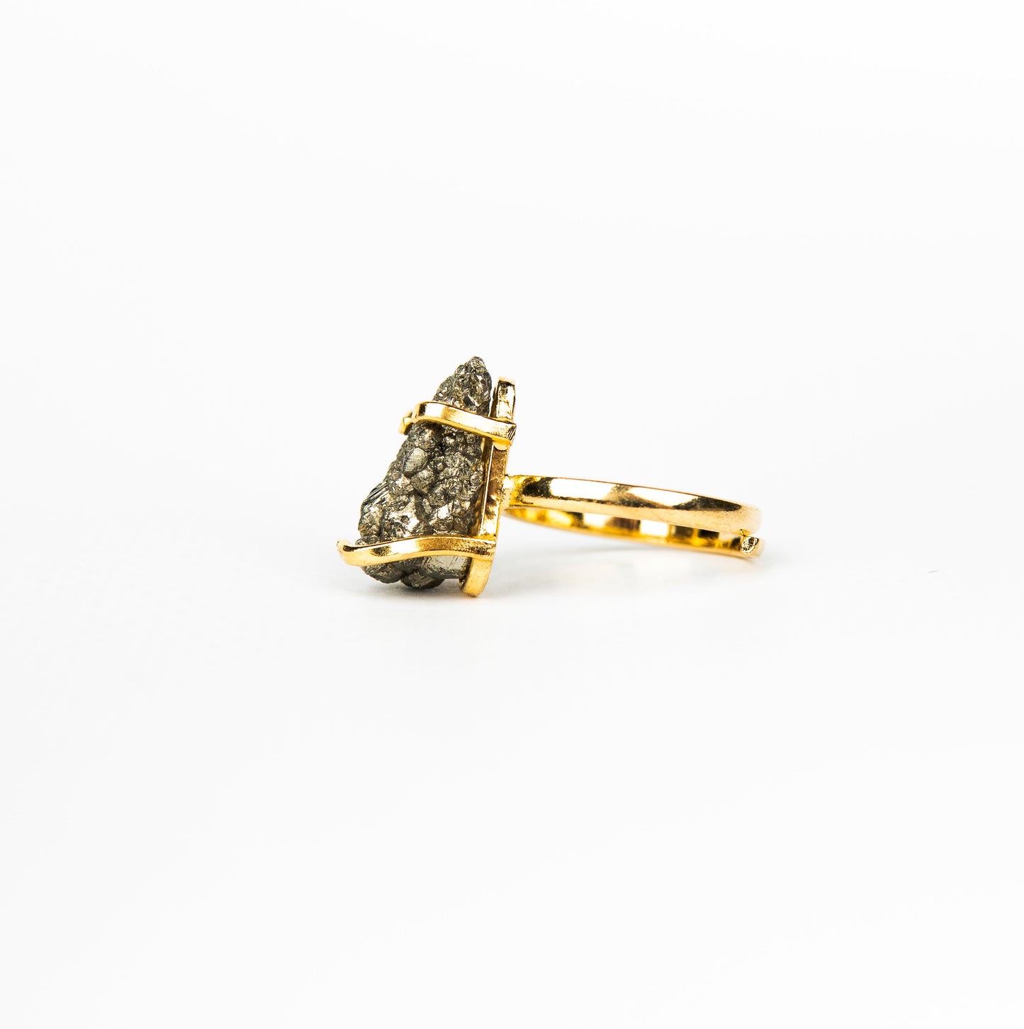 Каблучка з піритом з позолотою onesize Py-21