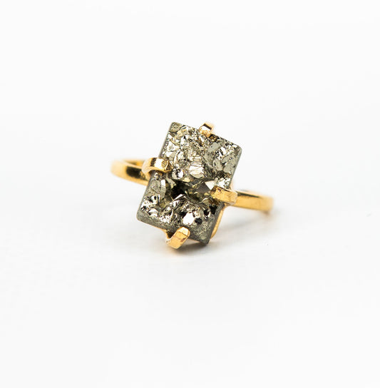 Каблучка з піритом з позолотою onesize Py-26