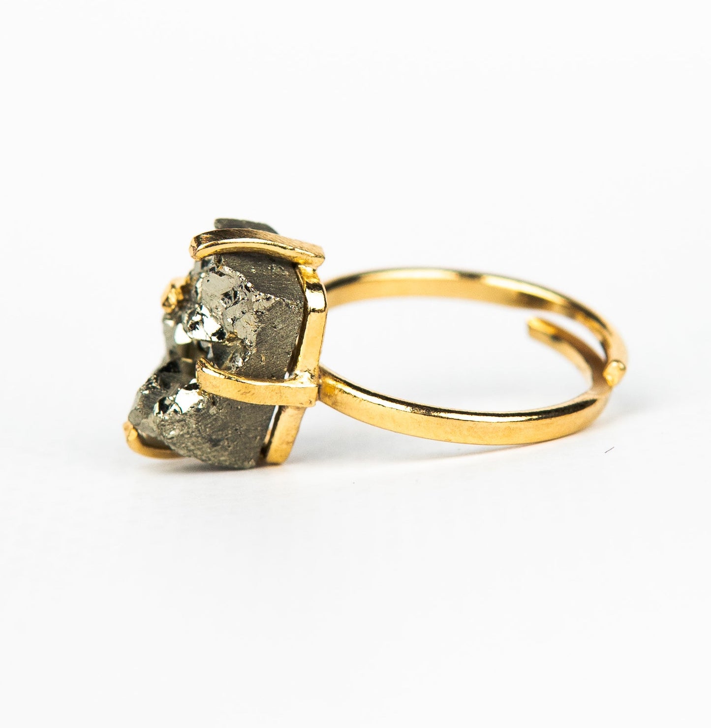 Каблучка з піритом з позолотою onesize Py-26
