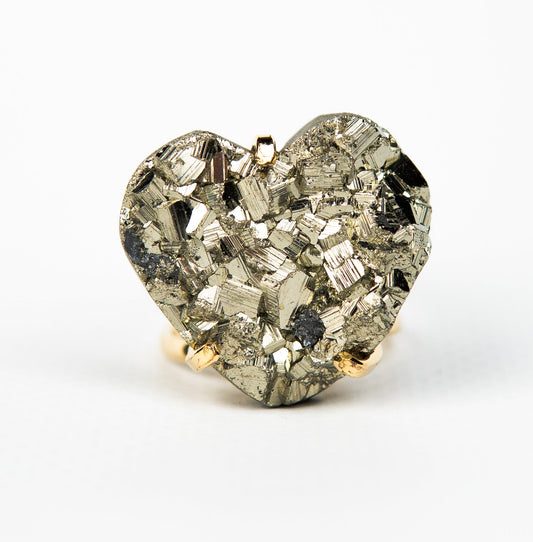 Каблучка з піритом з позолотою onesize Py-75