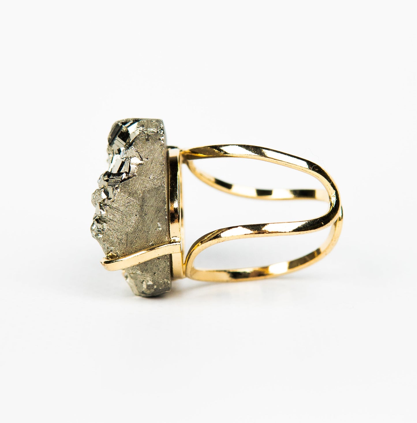 Каблучка з піритом з позолотою onesize Py-75