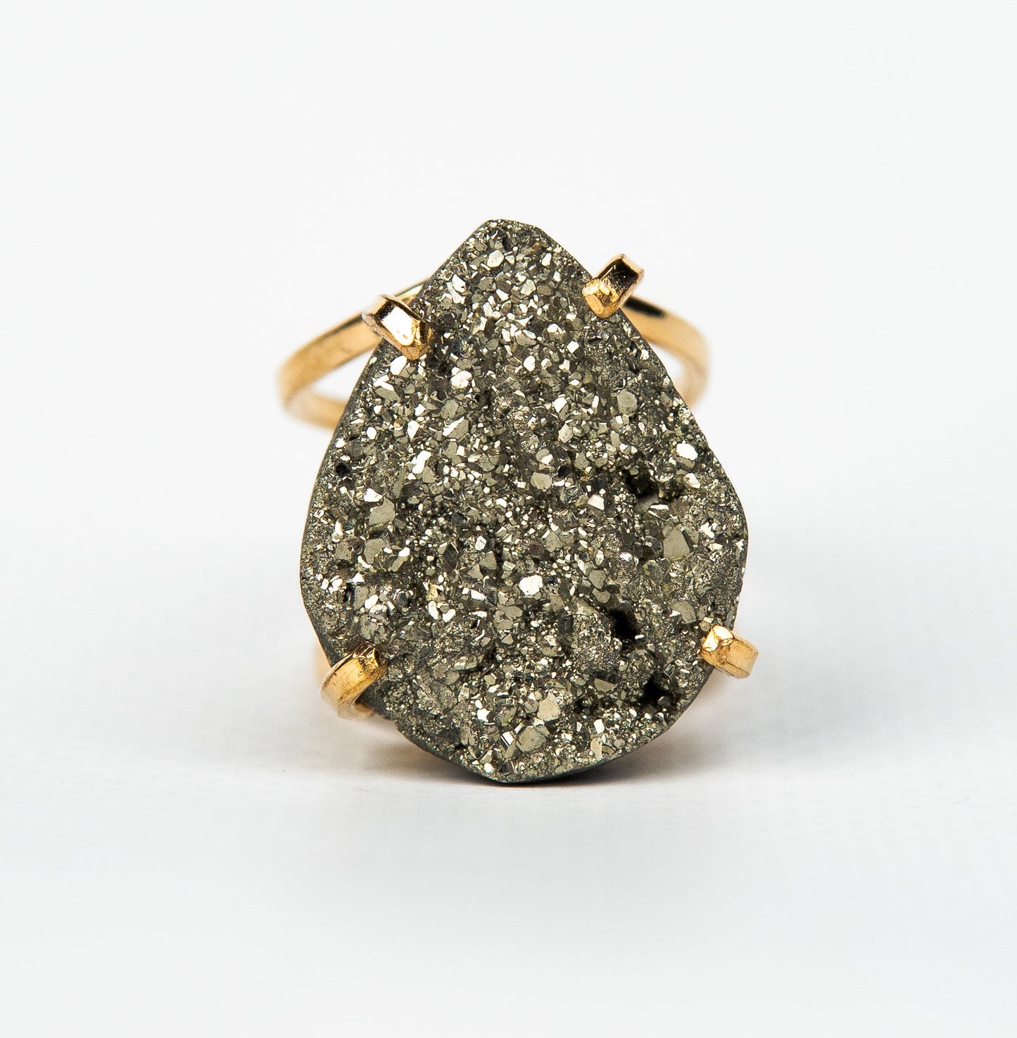 Каблучка з піритом з позолотою onesize Py-76
