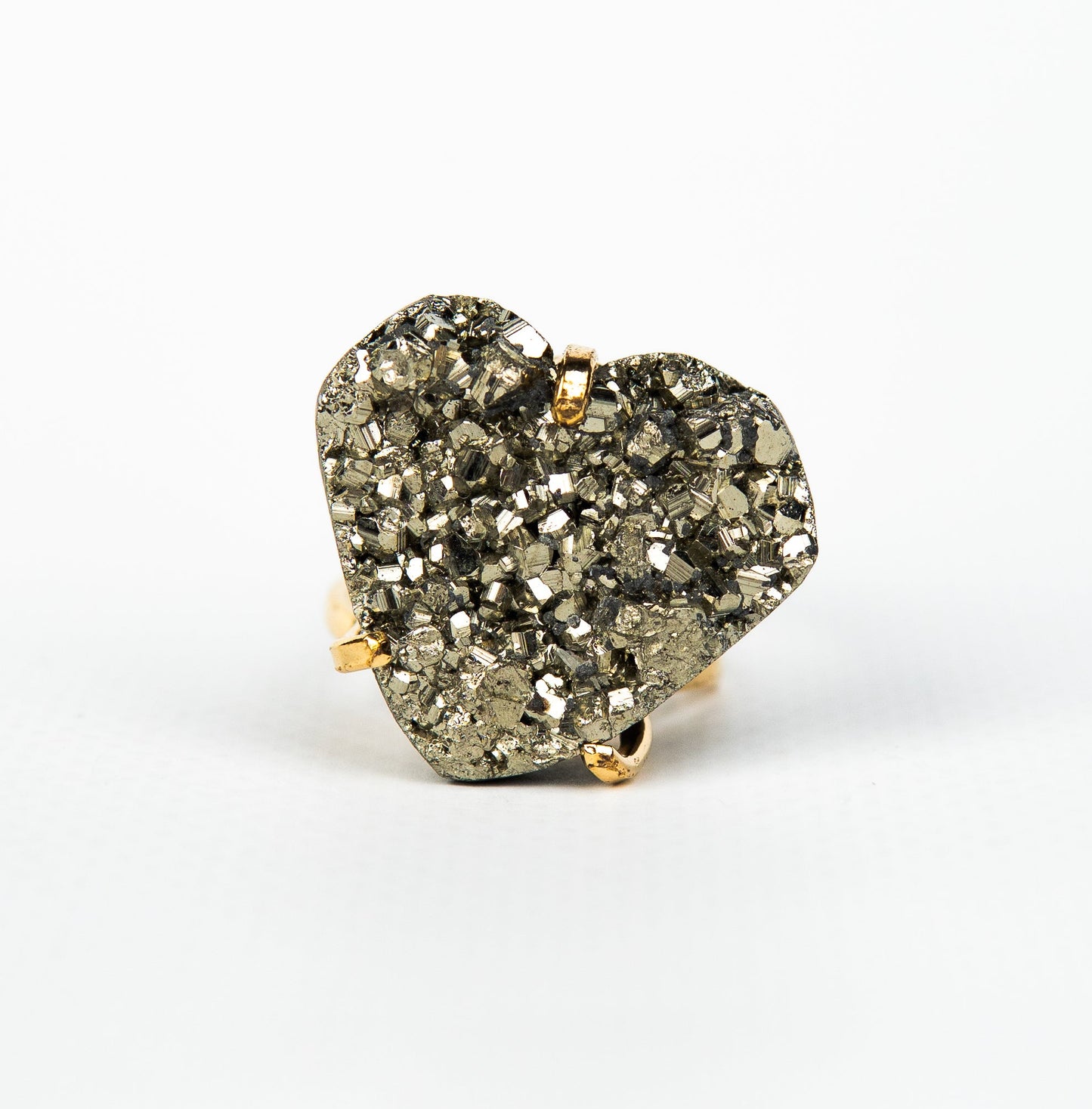 Каблучка з піритом з позолотою onesize Py-78