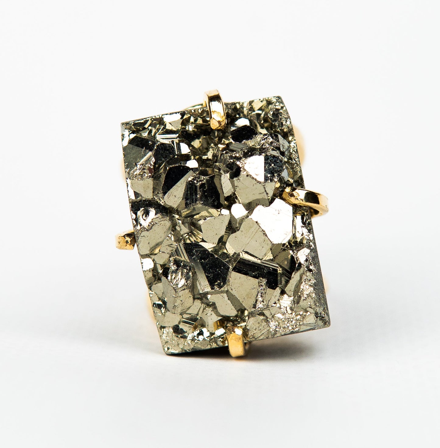 Каблучка з піритом з позолотою onesize Py-80