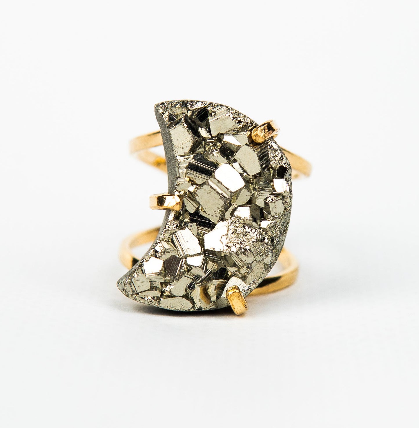 Каблучка з піритом з позолотою onesize Py-81