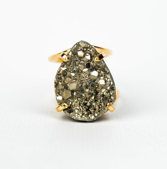 Каблучка з піритом з позолотою onesize Py-83