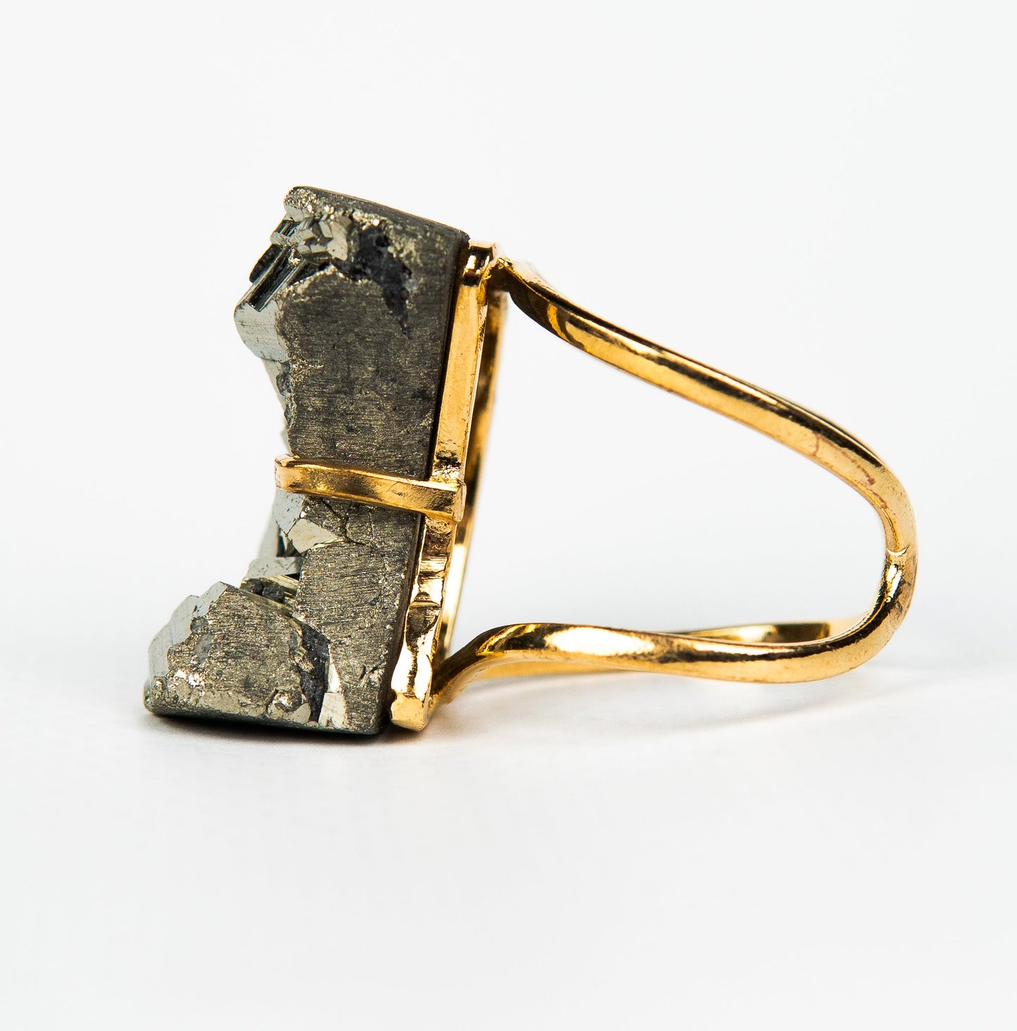 Каблучка з піритом з позолотою onesize Py-87