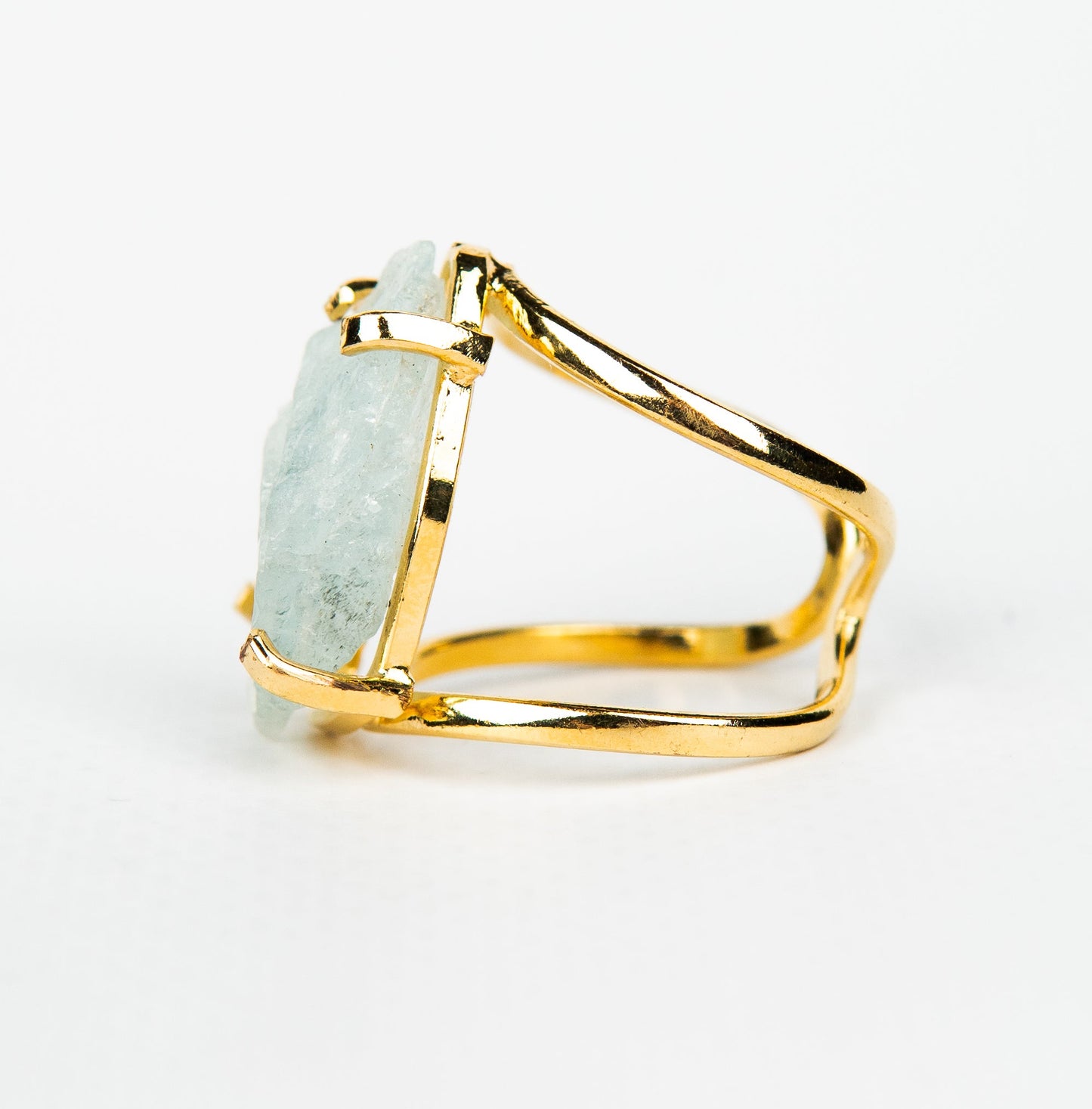 Каблучка з Аквамарина з позолотою onesize Aq-176