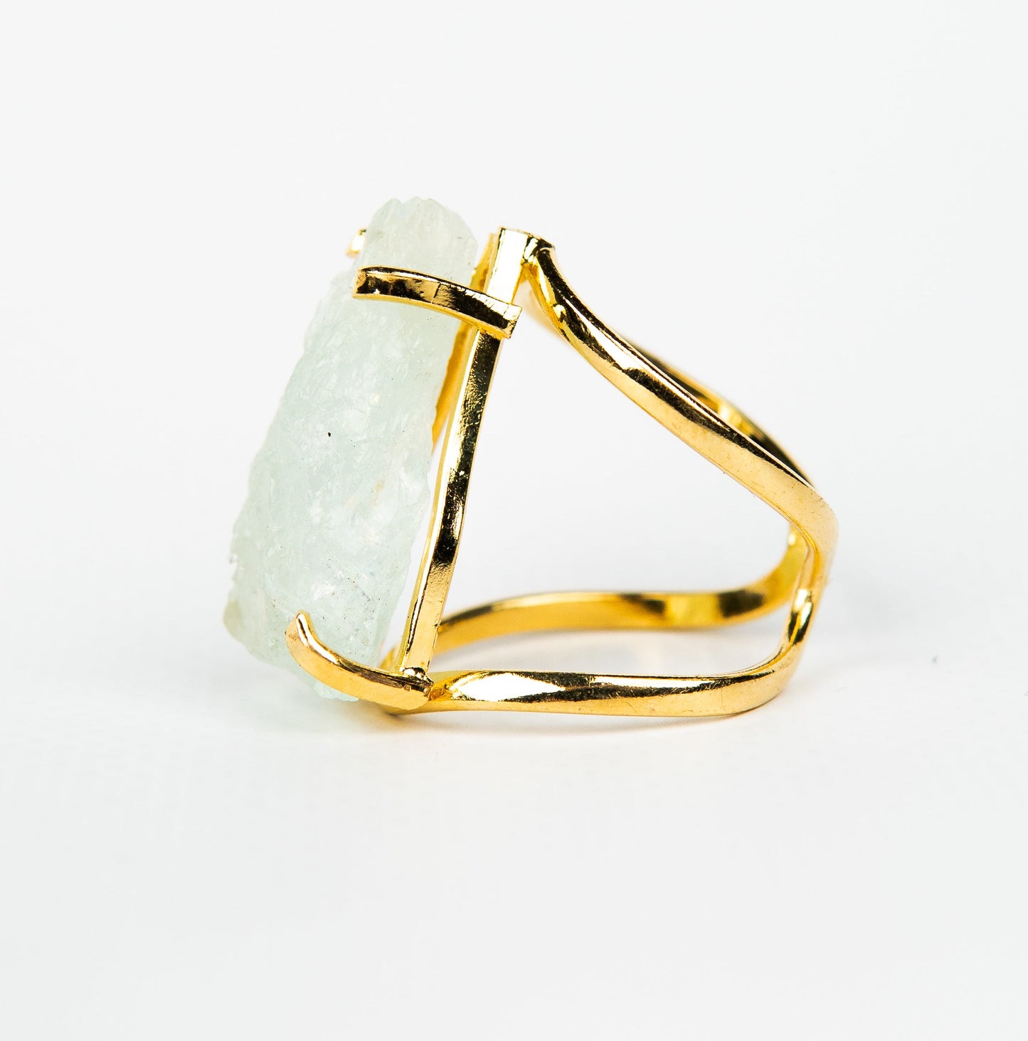 Каблучка з Аквамарина з позолотою onesize Aq-177