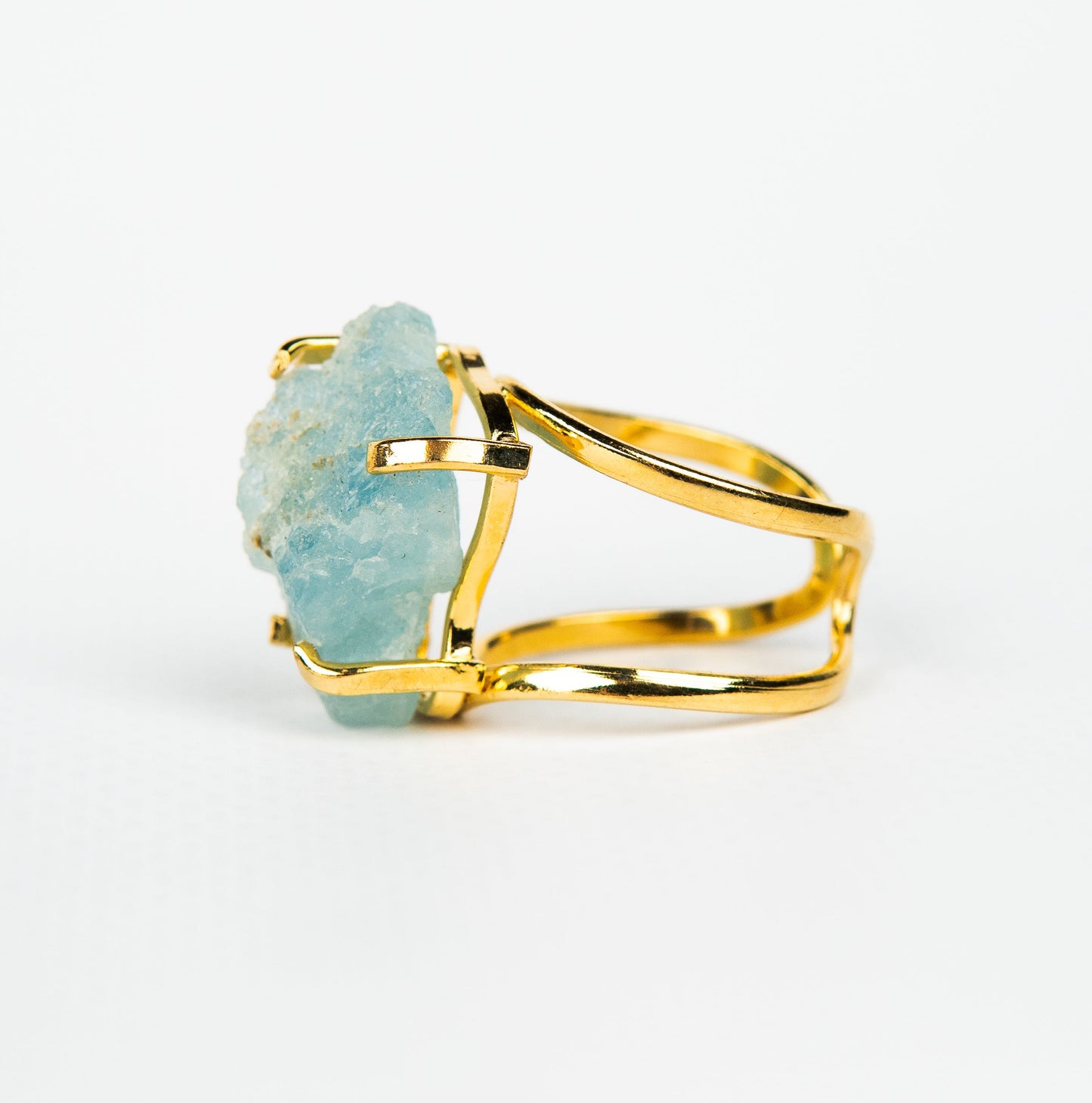 Каблучка з Аквамарина з позолотою onesize Aq-178
